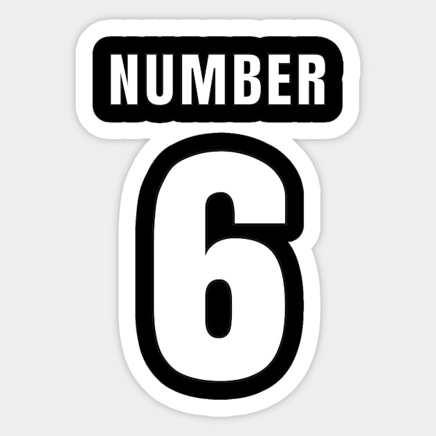 NUMBER 6 FRONT-PRINT Sticker by mn9